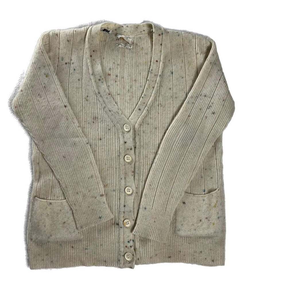 Vintage Italian Wool Cardigan Confetti Knit Academia‎ Sweater